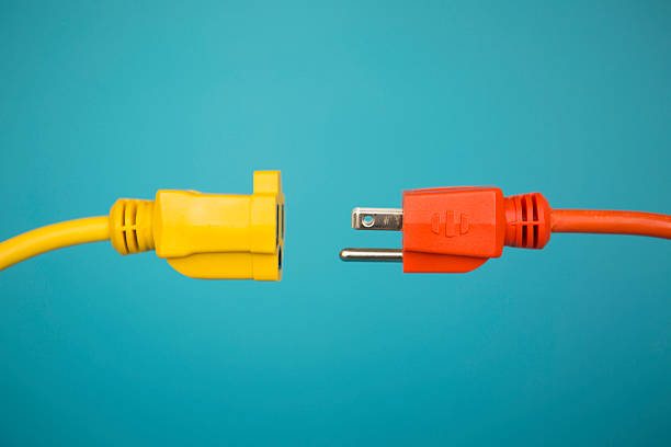 Yellow and Orange extension cord